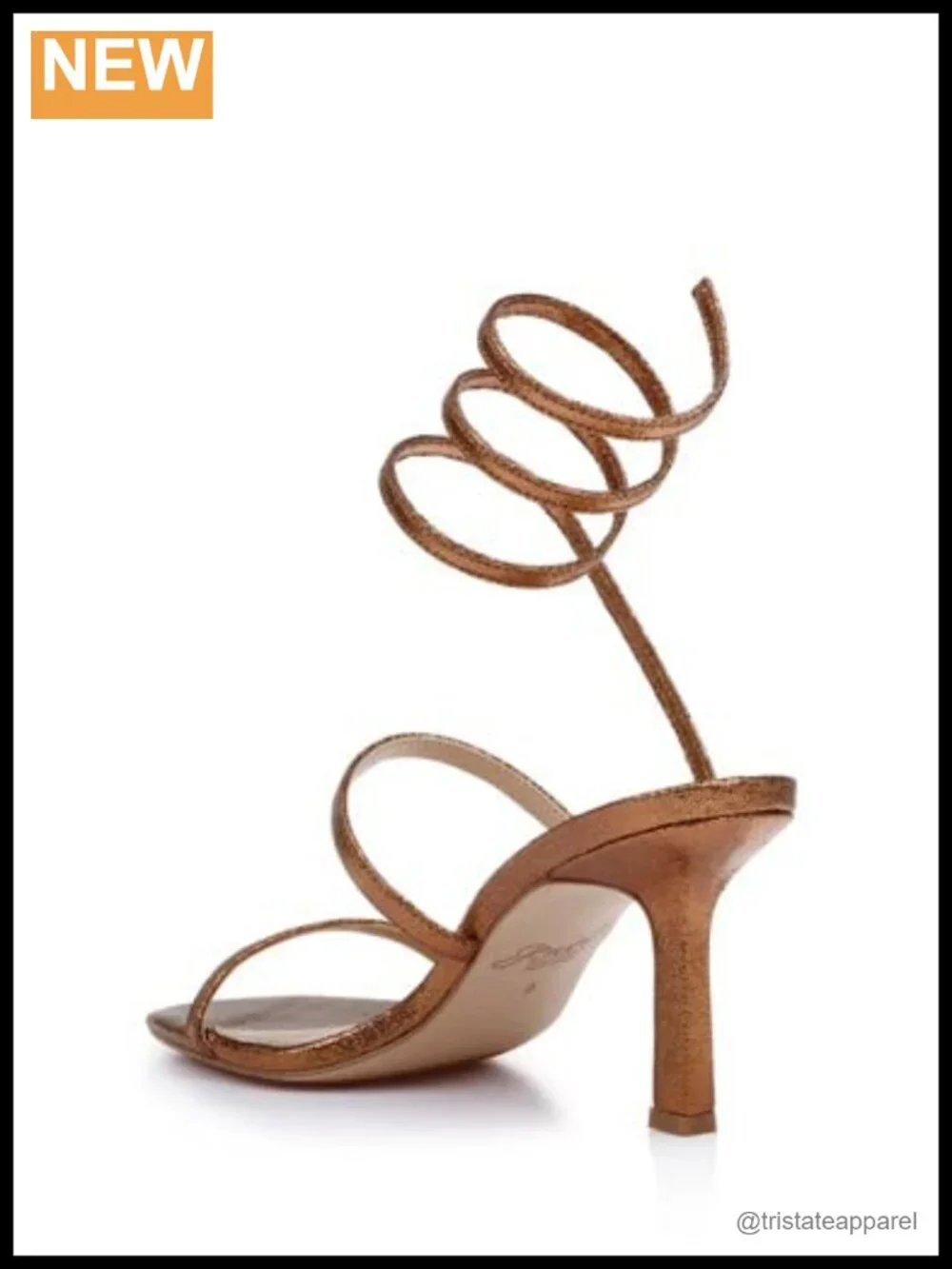 Metallic Wrapped Ankle Stiletto Heel Lace Up Open Toe Sandal